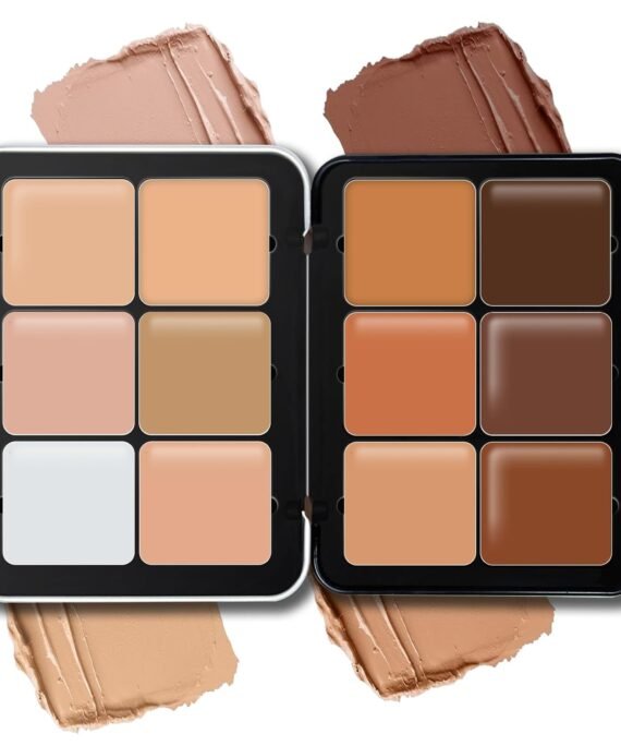 12 Colors Cream Concealer Foundation Palette, Long-Wearing Smudge Proof  Full Coverage Cream Contour lush Highlighter Color Correcting Concealer Foundation Palette Makeup