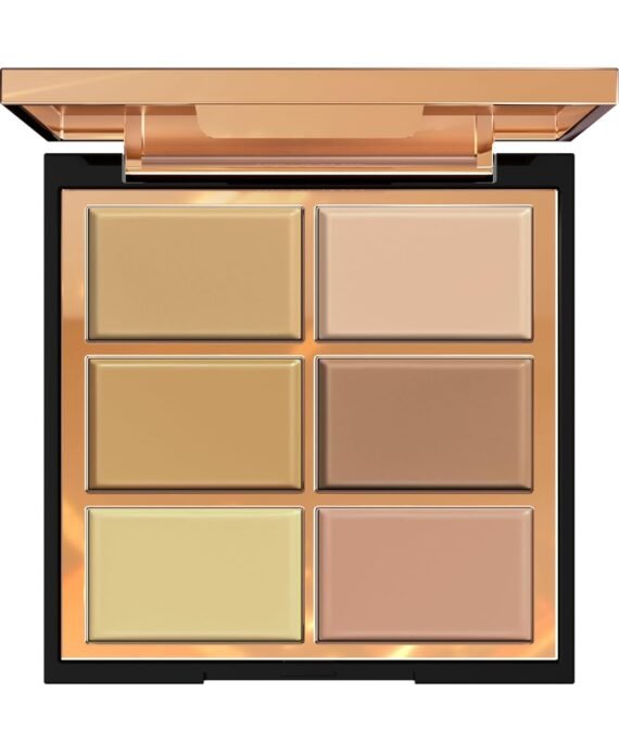 6 Colors Cream Concealer Palette, Full Coverage & Long Lasting Colors Corrector Palette for Dark Circles, Redness, Acne with Natural Finish Cream Foundation Palette,  Light Shade