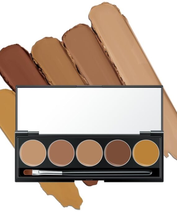 5 In 1 Multi-Use Correcting Concealer Palette,Waterproof Long Lasting Contour Palette,Professional Creamy Concealer Kit for Women,Easy to Create Full Coverage and Natural Finish.