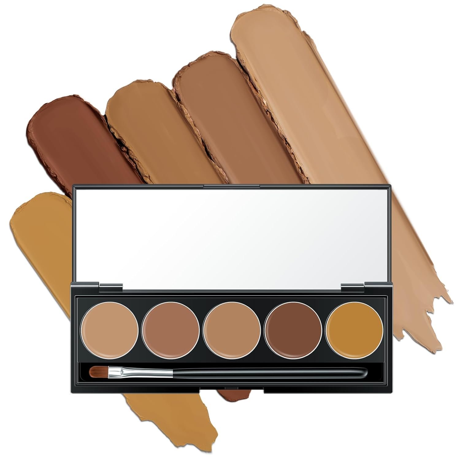 5 In 1 Multi-Use Correcting Concealer Palette,Waterproof Long Lasting Contour Palette,Professional Creamy Concealer Kit for Women,Easy to Create Full Coverage and Natural Finish.