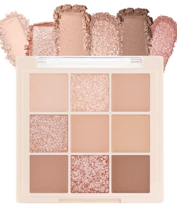 Nude Pink Beige Eyeshadow Palette,Natural Eye Shadow Make Up Pallets for Women,Neutral Small Cream Light Colors Eyeshadow Palette Long Lasting Naturing-Looking,Vegan