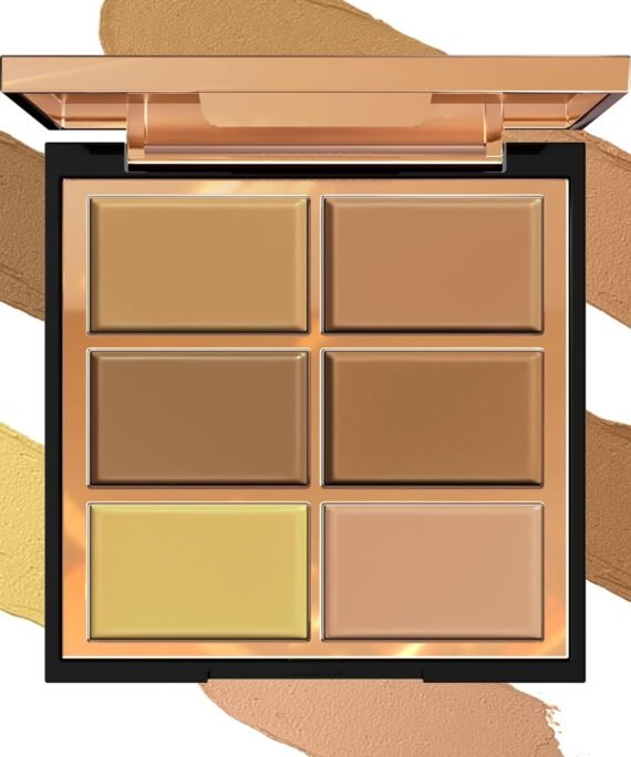 Professional 6-Color Correcting Concealer Palette - Full Coverage Cream Formula for Dark Circles, Redness & Acne Scars | Waterproof,  & Long-Lasting Makeup ( Medium)