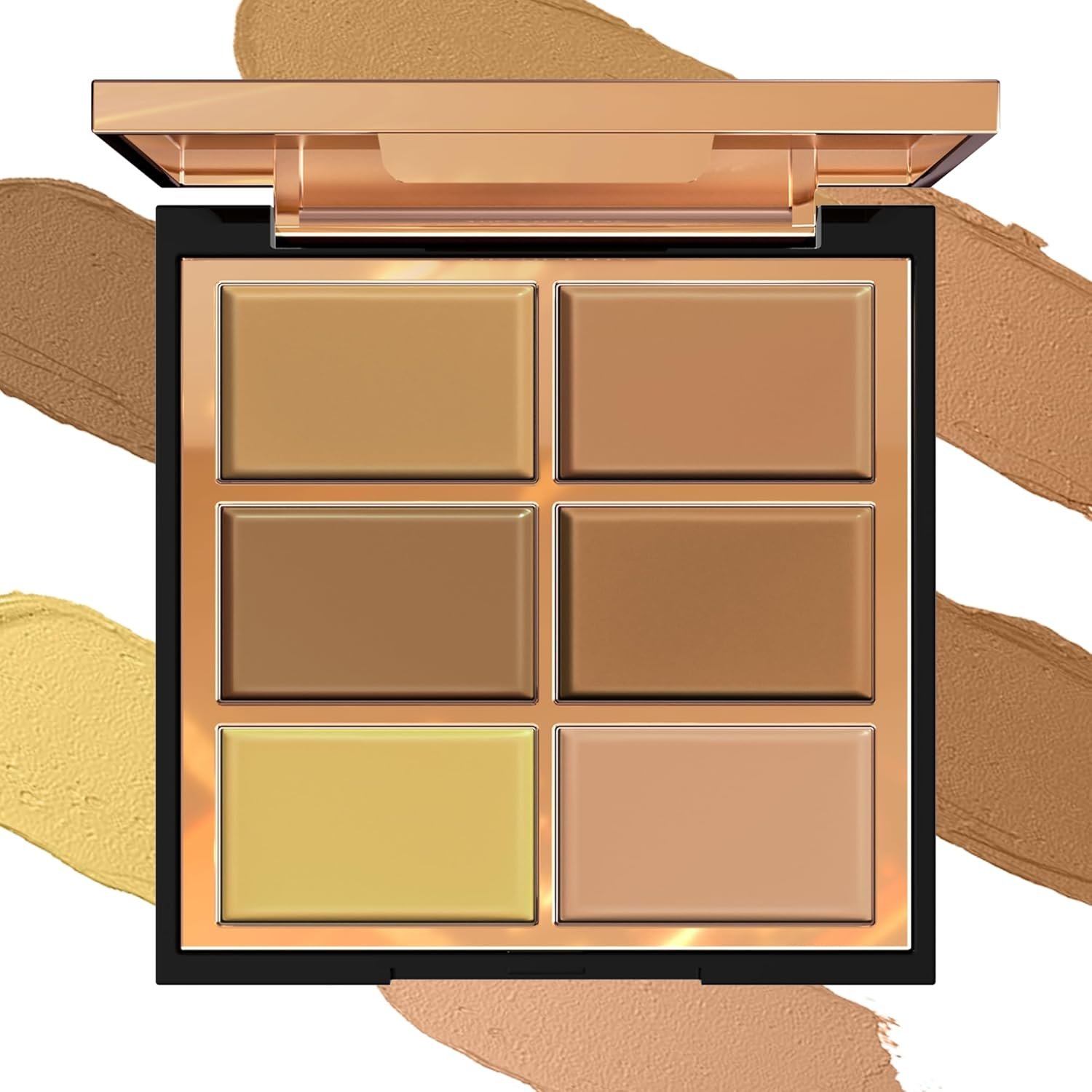 Professional 6-Color Correcting Concealer Palette - Full Coverage Cream Formula for Dark Circles, Redness & Acne Scars | Waterproof, & Long-Lasting Makeup ( Medium)