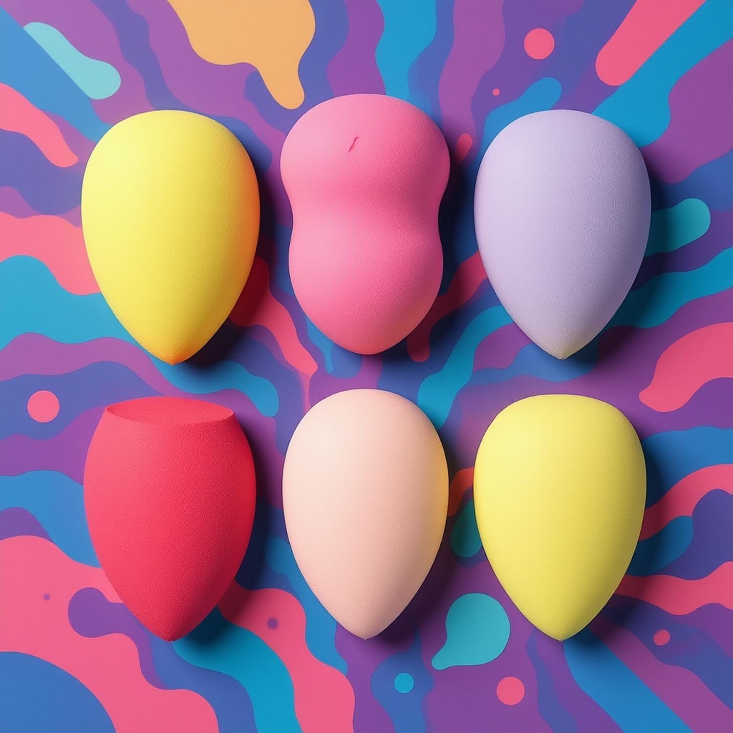 Collection makeup Sponge Set Latex Free and High definition Set of six makeup Wonder lender with four differen shapes For Powder Cream and Liquid, Super Soft Wonder eauty Cosmetic