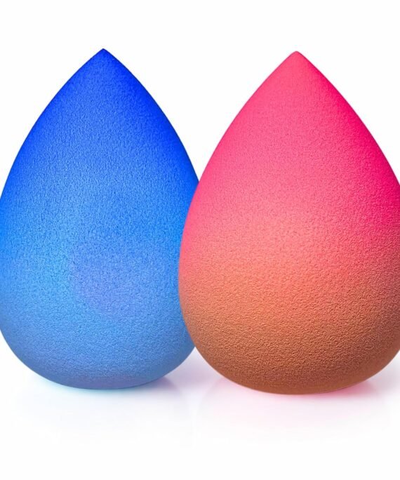 Gradient Makeup Sponge Set – 2 Soft Latex-Free Sponges for Foundation, Concealer & Powder – Reusale, Expands When Wet